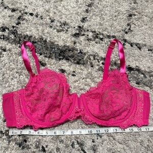 Cacique Vibrant Pink Lace Bra